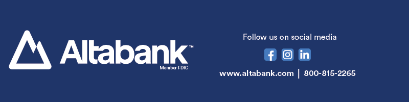 Altabank logo and social media details