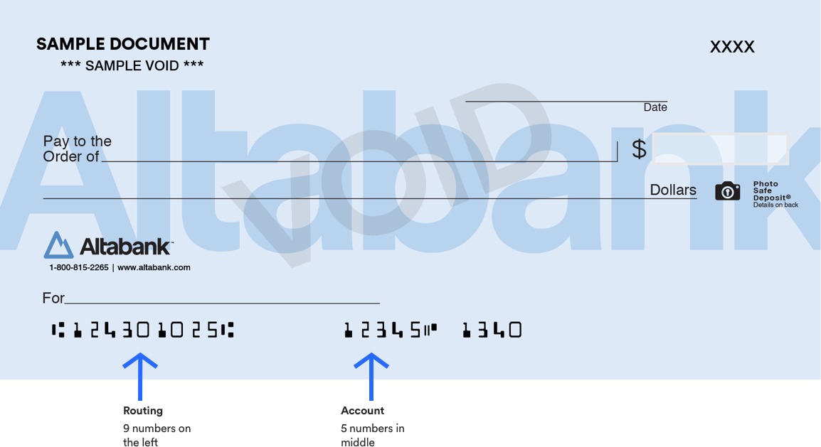 Sample of Altabank check.